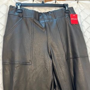 Spans Faux Leather Joggers - Size L - NWT